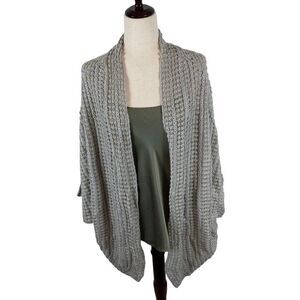 English Laundry Cardigan Womens XL gray Dolman sleeve oversize open knit sweater